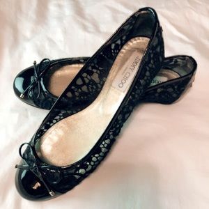 Jimmy Choo Waltz Lace and Patent Leather Flat